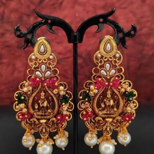 Goddess design pearl infused dangler earring