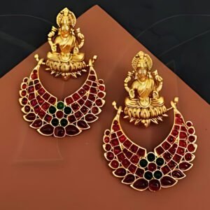 Laskhmi base kemp and green stone earring