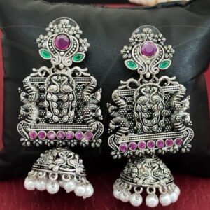 Antique inspired stone infused Earring