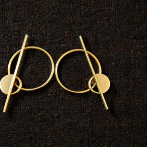 Anti-Tarnish 18k Gold plated Jewellery - Geometrically shaped hand crafted fusion earring
