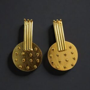 Anti-Tarnish 18k Gold plated Jewellery - Antitarnish Gold plated tribal inspired hammer cut earrings - BRGP-ER-007