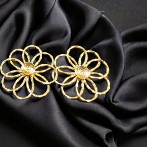 Anti-Tarnish 18k Gold plated Jewellery - Exquisite Double layerd flower petal hand crafted earring - BRGP-ER-015