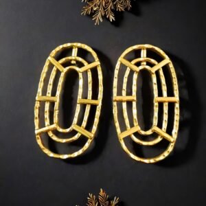 Anti-Tarnish 18k Gold plated Jewellery - Tribal inspired multilayer oval shaped beautiful fusion earrings - BRGP-ER-016