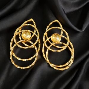 Anti-Tarnish 18k Gold plated Jewellery - Moon inspired geometric shaped uniquely designed earrings - BRGP-ER-017
